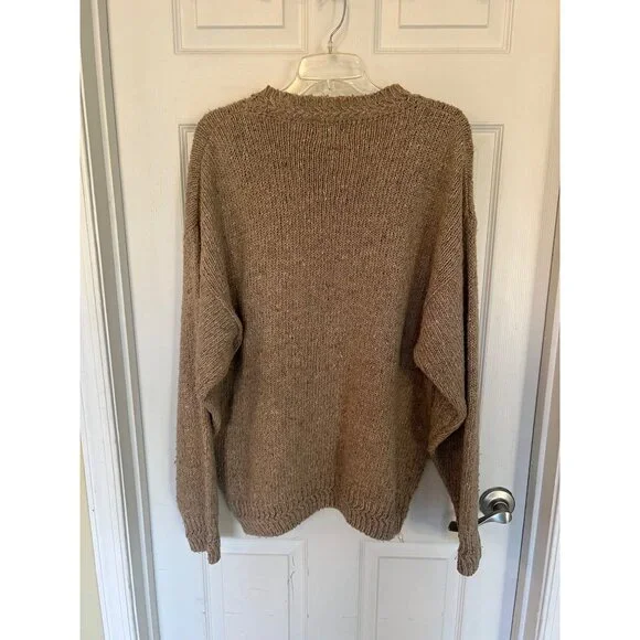 Vintage 90's Cape Isle Knitters Tan Duck Themed Knit Crewneck Sweater Men's L - Picture 6 of 9